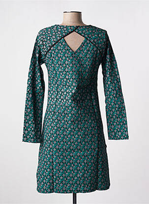 Robe mi-longue imprimé fantaisie manches longues vert SINOE BY BAMBOO'S femme