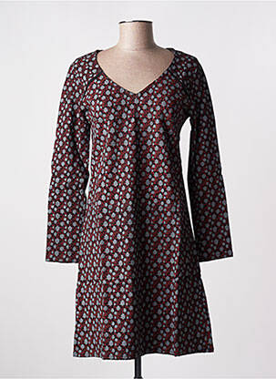 Robe mi-longue coupe évasée manches longues rouge SINOE BY BAMBOO'S femme