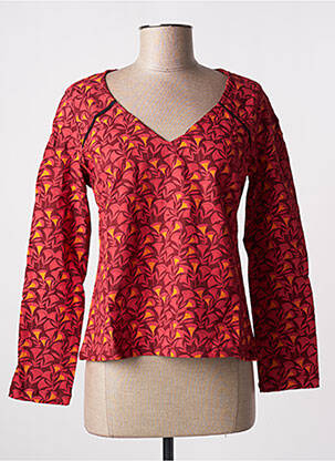 Top imprimé fantaisie manches longues rouge SINOE BY BAMBOO'S femme