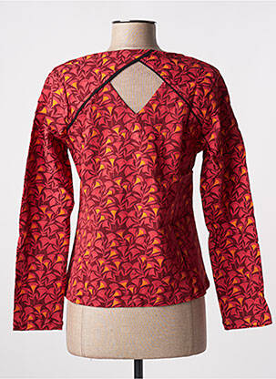 Top imprimé fantaisie manches longues rouge SINOE BY BAMBOO'S femme
