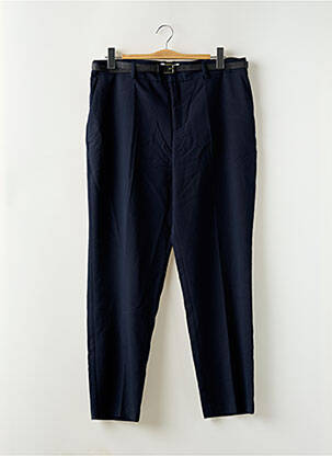 Pantalon droit stretch taille haute bleu MNG femme