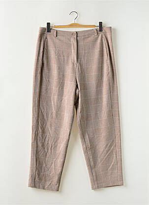 Pantalon droit stretch taille haute beige TOM TAILOR femme