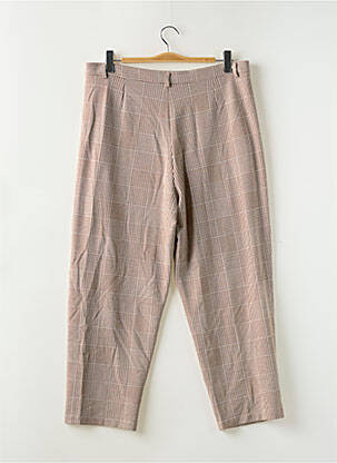 Pantalon droit stretch taille haute beige TOM TAILOR femme
