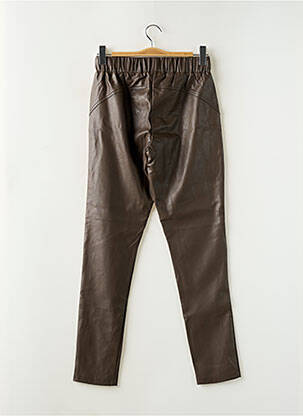 Legging tissage simili-cuir taille normale marron NÜ femme