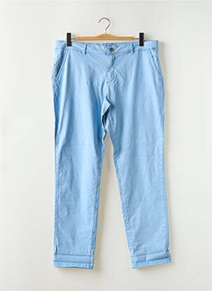 Pantalon chino tissage popeline taille normale bleu MORE & MORE femme