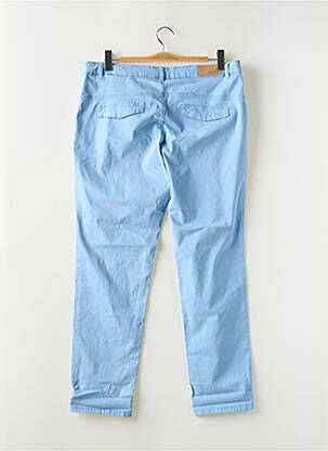 Pantalon chino tissage popeline taille normale bleu MORE & MORE femme