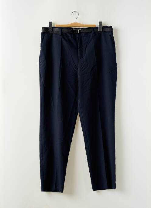 Pantalon droit stretch taille haute bleu MANGO femme