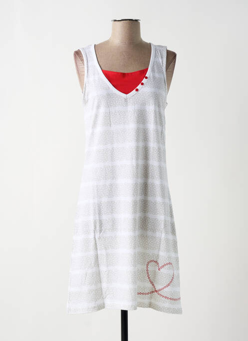 Chemise de nuit blanc ROSE POMME pour femme