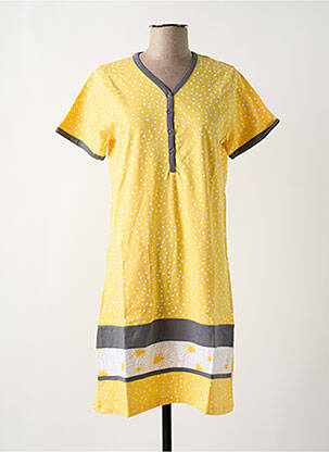 Chemise de nuit imprimé pois jaune ROSE POMME femme