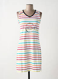 Chemise de nuit imprimé rayures blanc ROSE POMME femme
