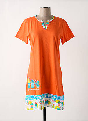 Chemise de nuit col v orange ROSE POMME femme