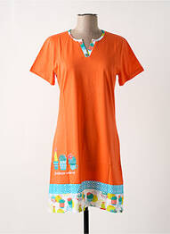 Chemise de nuit col v orange ROSE POMME femme