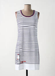 Chemise de nuit imprimé rayures blanc ROSE POMME femme
