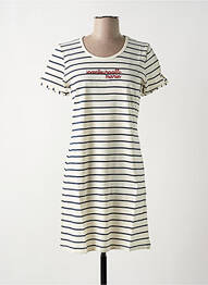Chemise de nuit imprimé rayures blanc ROSE POMME femme