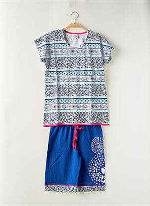 Pyjashort imprimé fantaisie bleu ROSE POMME femme