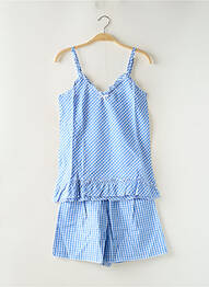 Pyjashort fines bretelles bleu ROSE POMME femme