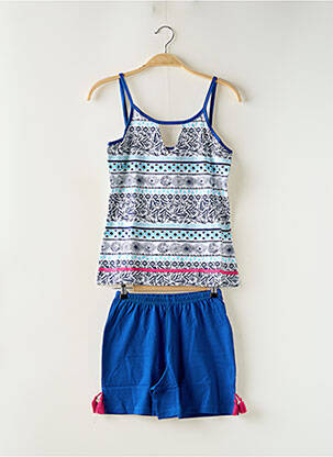Pyjashort imprimé fantaisie bleu ROSE POMME femme