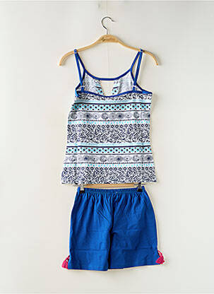 Pyjashort imprimé fantaisie bleu ROSE POMME femme