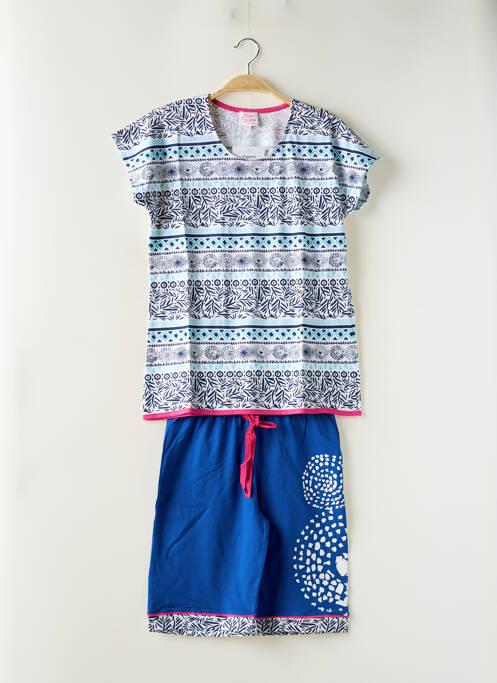 Pyjashort bleu ROSE POMME pour femme