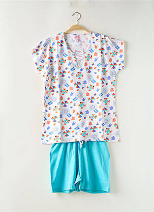 Pyjashort imprimé fantaisie bleu ROSE POMME femme