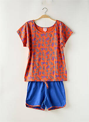 Pyjashort imprimé fantaisie orange ROSE POMME femme