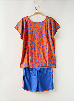 Pyjashort imprimé fantaisie orange ROSE POMME femme
