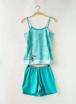 Pyjashort imprimé fantaisie bleu ROSE POMME femme