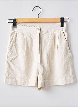 Short taille à pinces taille haute beige MNG femme