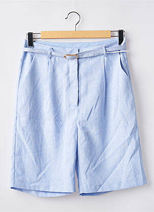 Bermuda taille à pinces taille haute bleu LILI SIDONIO femme
