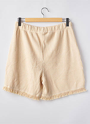 Short coupe droite taille haute beige OBJECT femme