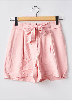 Short taille à pinces taille haute rose NAF NAF femme
