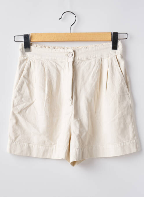 Short taille à pinces taille haute beige MANGO femme