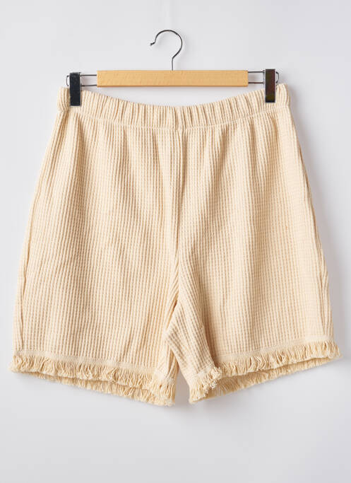 Short coupe droite taille haute beige OBJECT femme