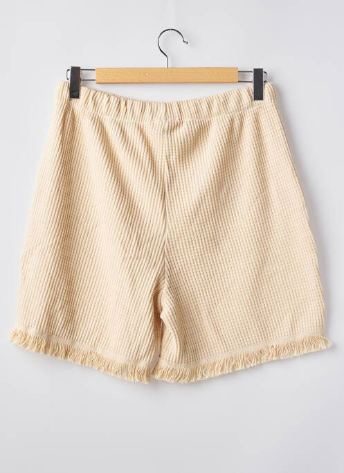 Short coupe droite taille haute beige OBJECT femme