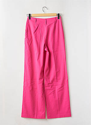 Pantalon large taille à pinces taille haute rose NAF NAF femme