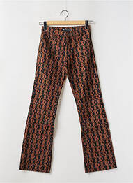 Pantalon flare stretch taille haute marron MOTEL femme