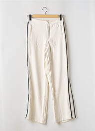 Pantalon large fermeture zippée sous rabat boutonné taille haute beige ONLY femme