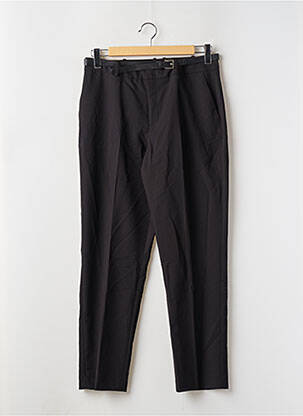 Pantalon droit stretch taille haute noir MNG femme