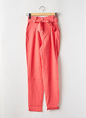 Pantalon droit coupe carotte taille haute rose NAF NAF femme