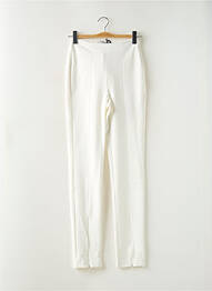 Pantalon slim tissage popeline taille haute blanc MORGAN femme