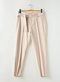Pantalon 7/8 taille haute taille haute beige MORGAN femme