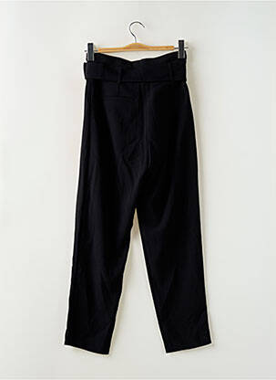 Pantalon droit tissage crêpe taille haute noir MORGAN femme
