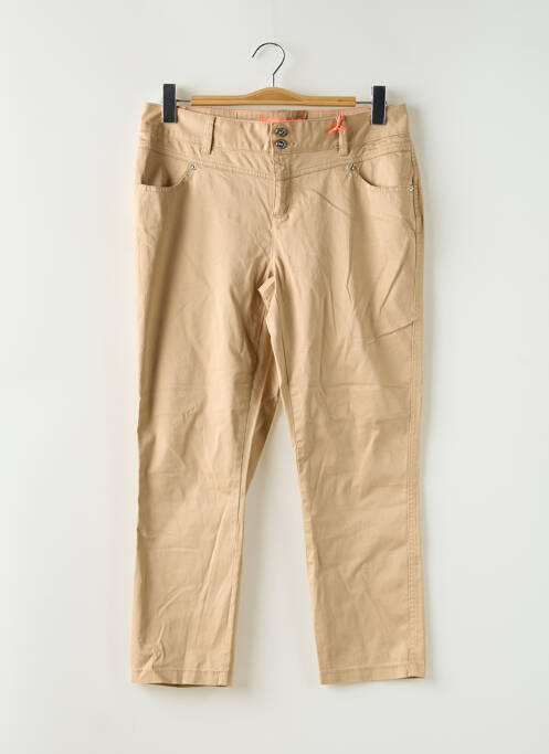 Pantalon slim tissage popeline taille normale beige STREET ONE femme