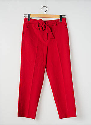 Pantalon droit fermeture zippée sous rabat boutonné rouge KOCCA femme
