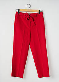 Pantalon droit fermeture zippée sous rabat boutonné rouge KOCCA femme