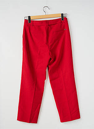 Pantalon droit fermeture zippée sous rabat boutonné rouge KOCCA femme