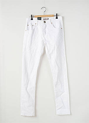 Pantalon slim fermeture zippée sous rabat boutonné blanc SHINE ORIGINAL homme