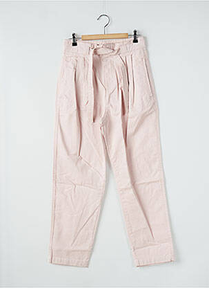 Pantalon droit coupe carotte taille haute rose MANGO femme