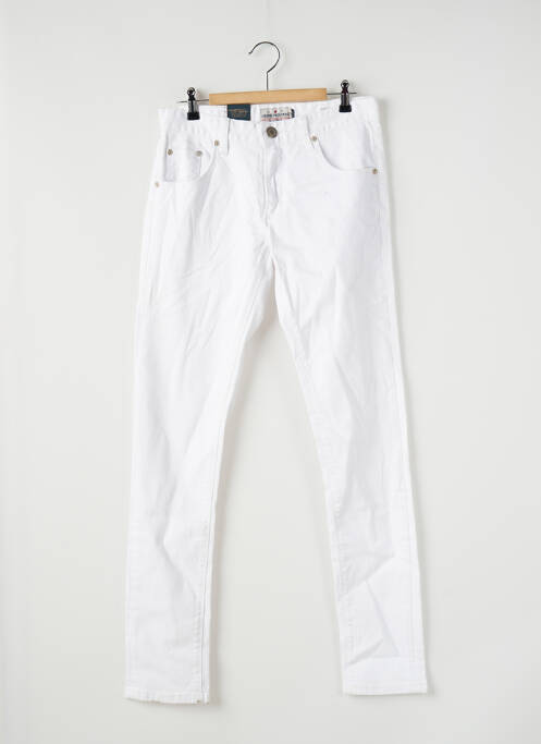 Pantalon slim fermeture zippée sous rabat boutonné blanc SHINE ORIGINAL homme