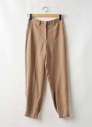 Pantalon droit taille à pinces taille haute beige GUESS femme